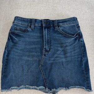 Kendall & Kylie Dark Blue Frayed Mini Skirt